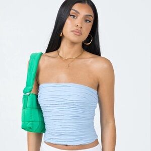 Princess Polly Cecile Strapless Top Blue